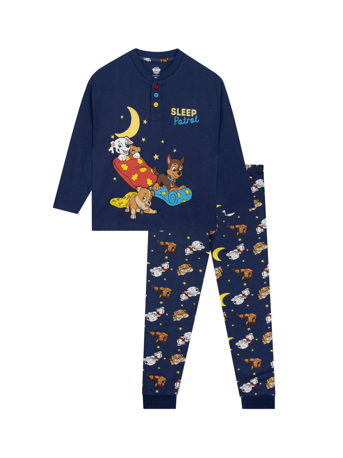 Character Blue Paw Patrol Sleep Button Collar Pyjamas - image 1