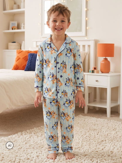 Character Blue Bluey And Bingo Button Up Pyjamas - image 4