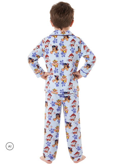 Character Blue Paw Patrol Button Up Chase, Marshall & Rubble Pyjamas - image 2