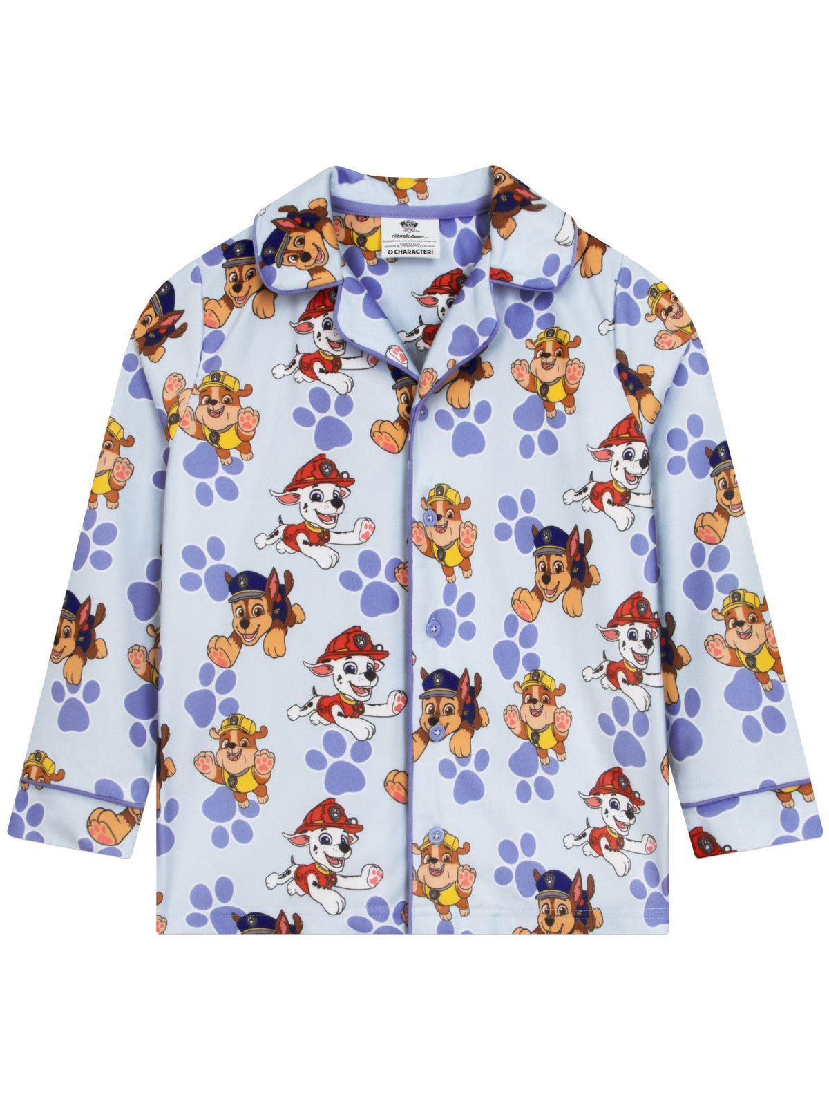 Character Blue Paw Patrol Button Up Chase, Marshall & Rubble Pyjamas - image 8