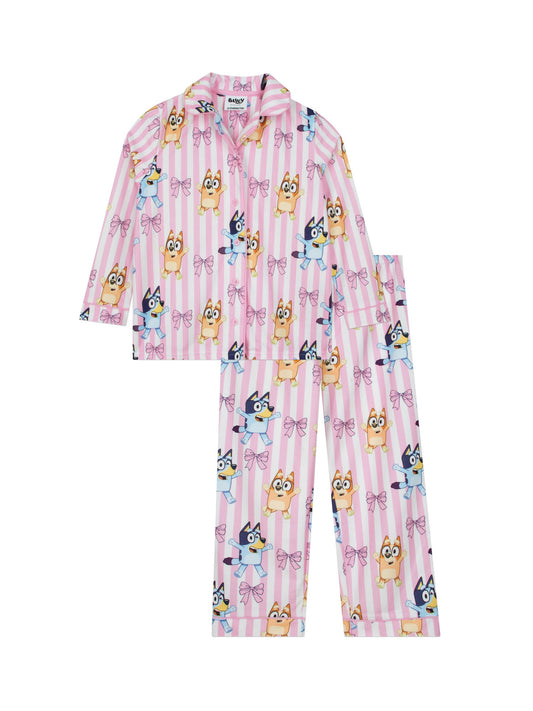 Character Pink Bluey And Bingo Button Up Pyjamas - image 1