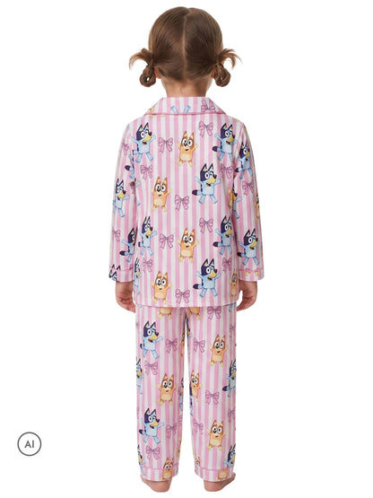 Character Pink Bluey And Bingo Button Up Pyjamas - image 5