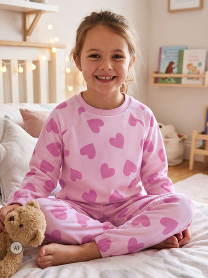 Harry Bear Pink Heart Fleece Pyjamas - image 2