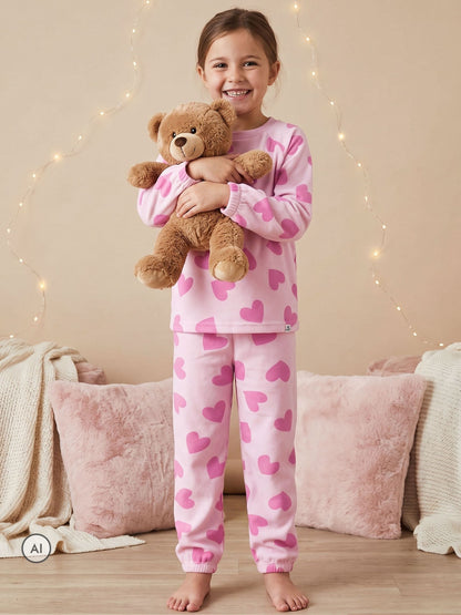 Harry Bear Pink Heart Fleece Pyjamas - image 3