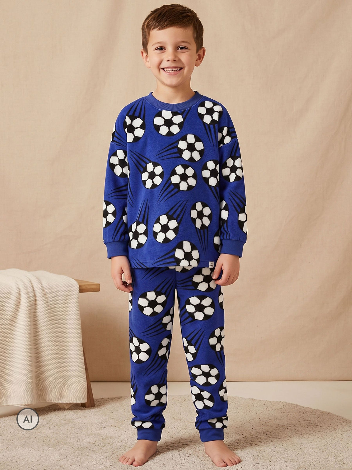 Harry Bear Blue Football Fleece Pyjamas - image 1