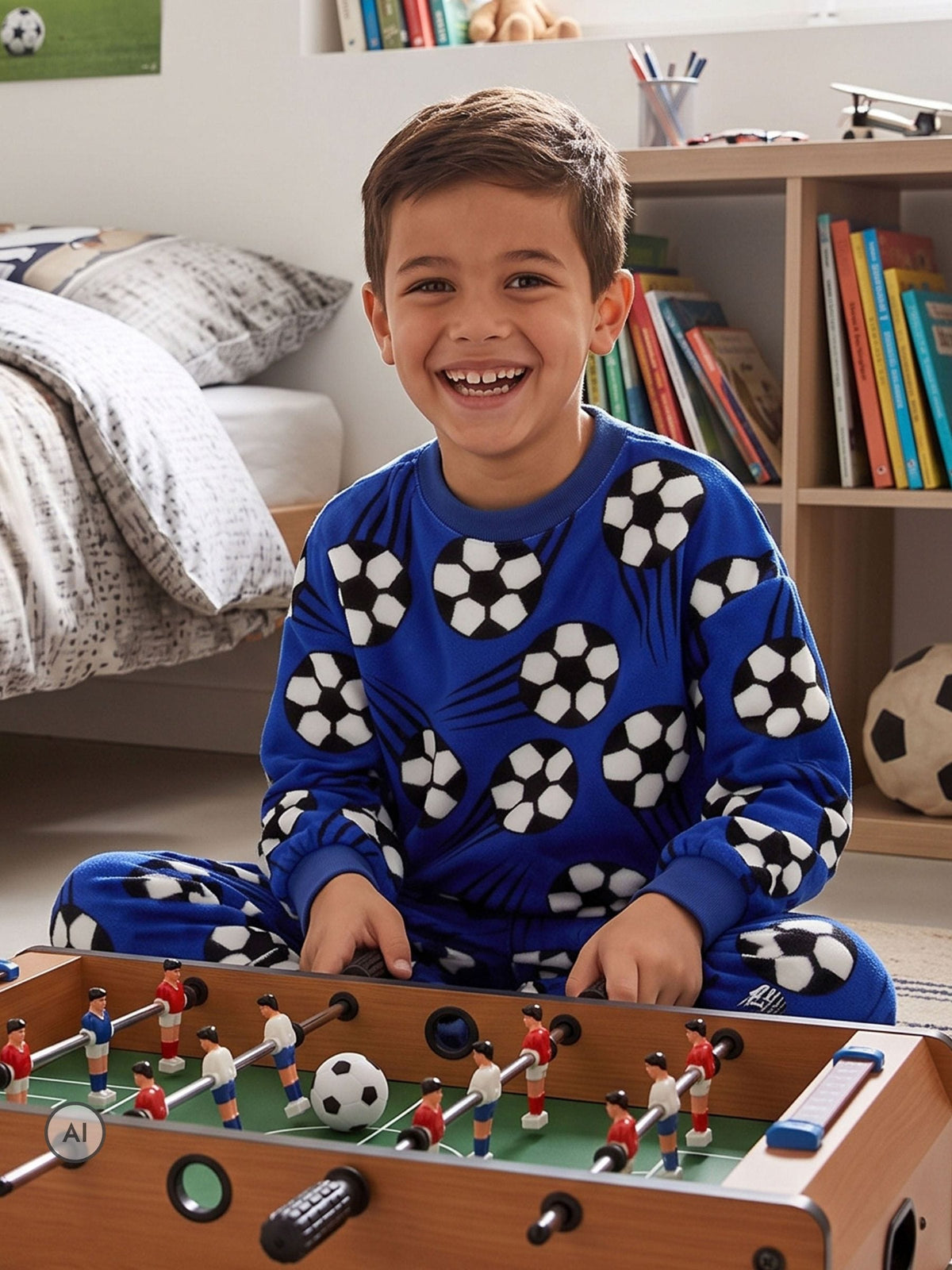 Harry Bear Blue Football Fleece Pyjamas - image 2
