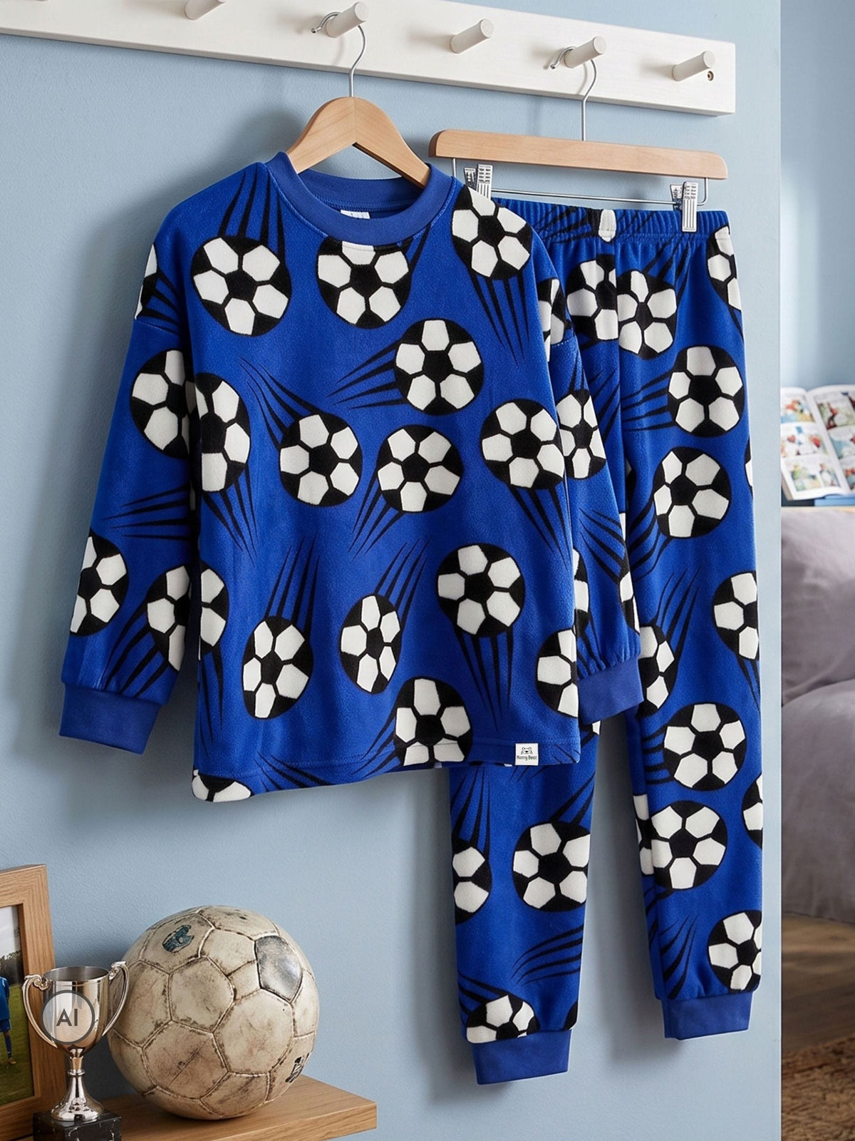 Harry Bear Blue Football Fleece Pyjamas - image 4