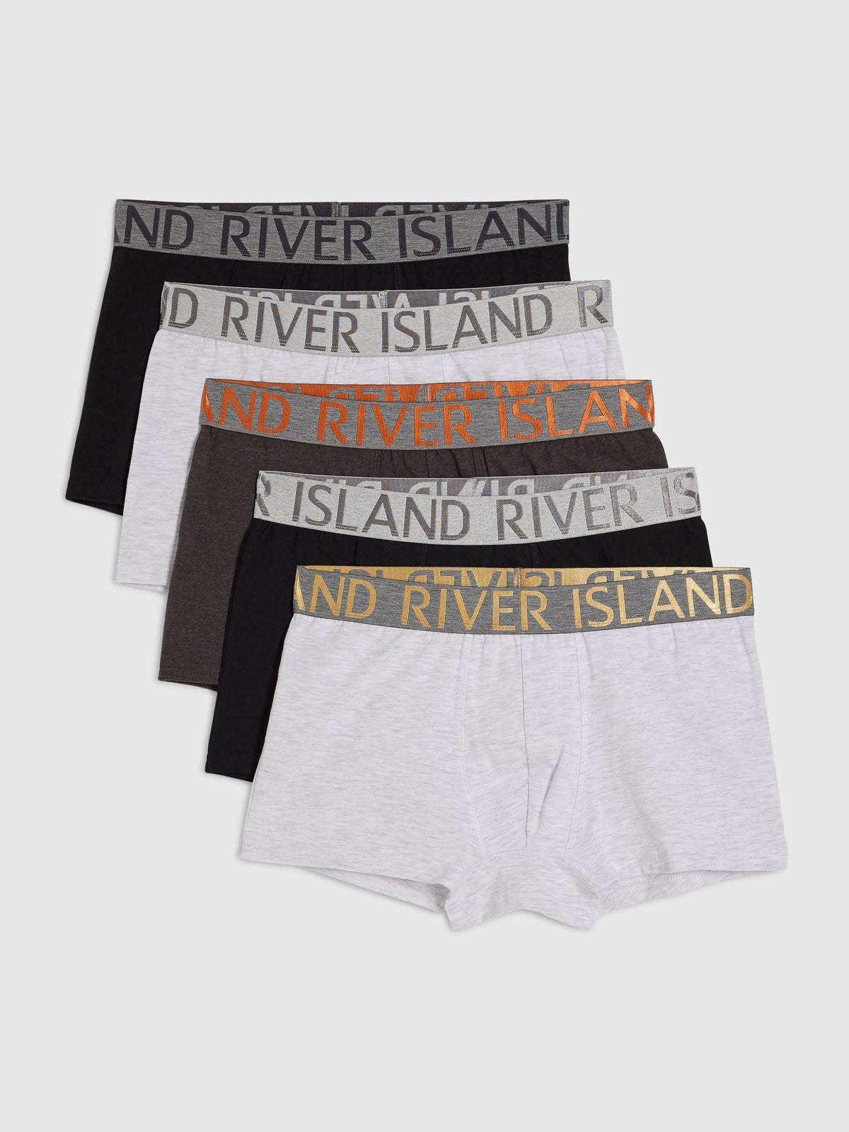Dsiney Kidz - River Island Grey Metallic Waistband Trunks 5 Pack image 1