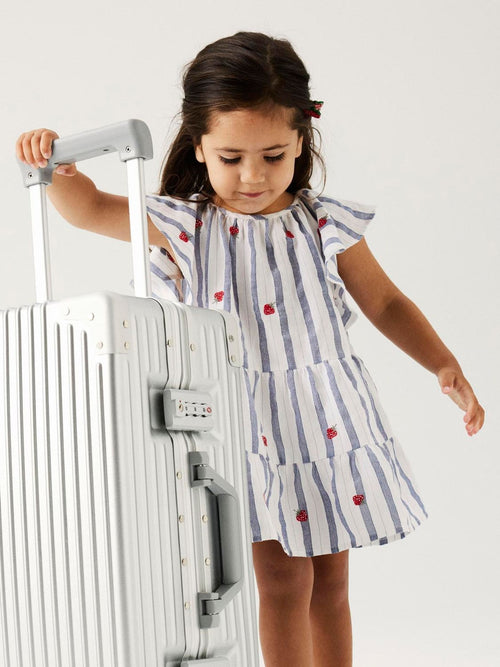 Dsiney Kidz - Name It Blue Tiered Stripe Strawberry Dress image 1