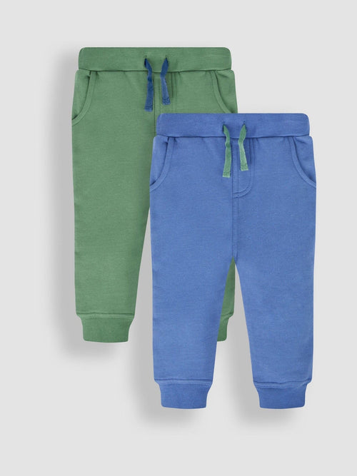 JoJo Maman Bébé Khaki Green & Blue 2-Pack Joggers image 1