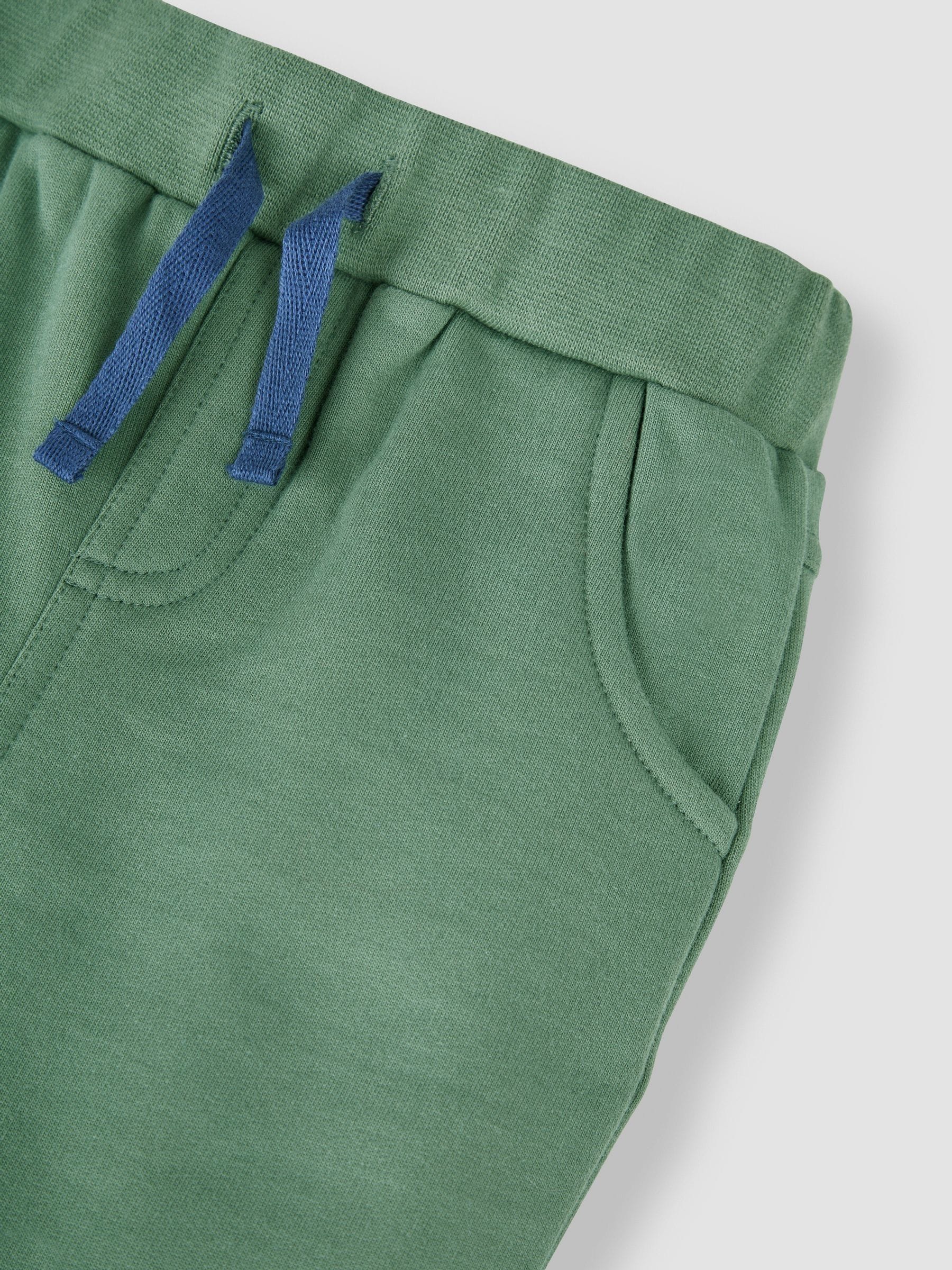 JoJo Maman Bébé Khaki Green & Blue 2-Pack Joggers image 4