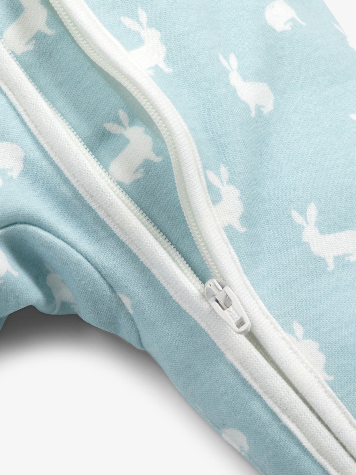 The Little Tailor Blue Front Zip Soft 100% Cotton Sleepsuit image 4