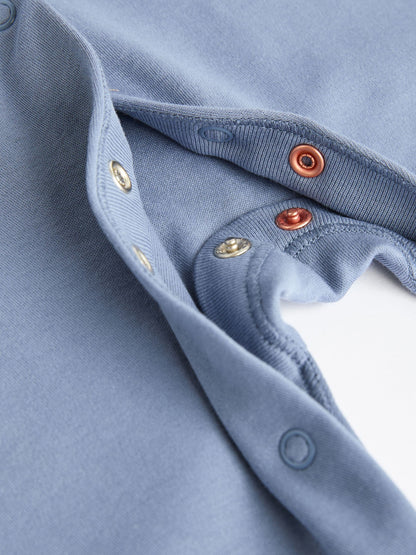 Grey/Blue 3 Pack Baby Sleepsuits (0-2yrs) image 7