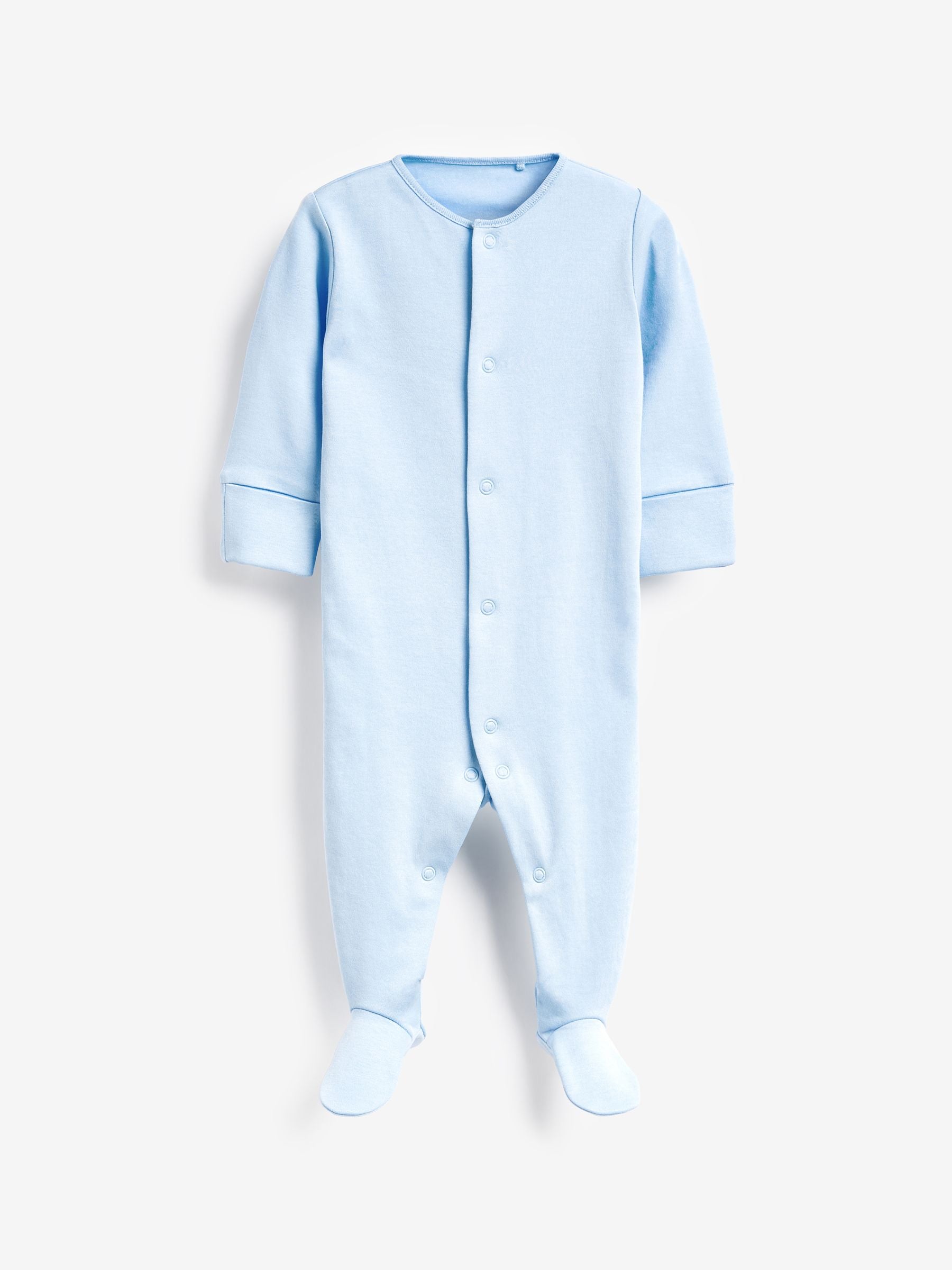 Blue/White 5 Pack Baby Sleepsuits (0-2yrs) image 4
