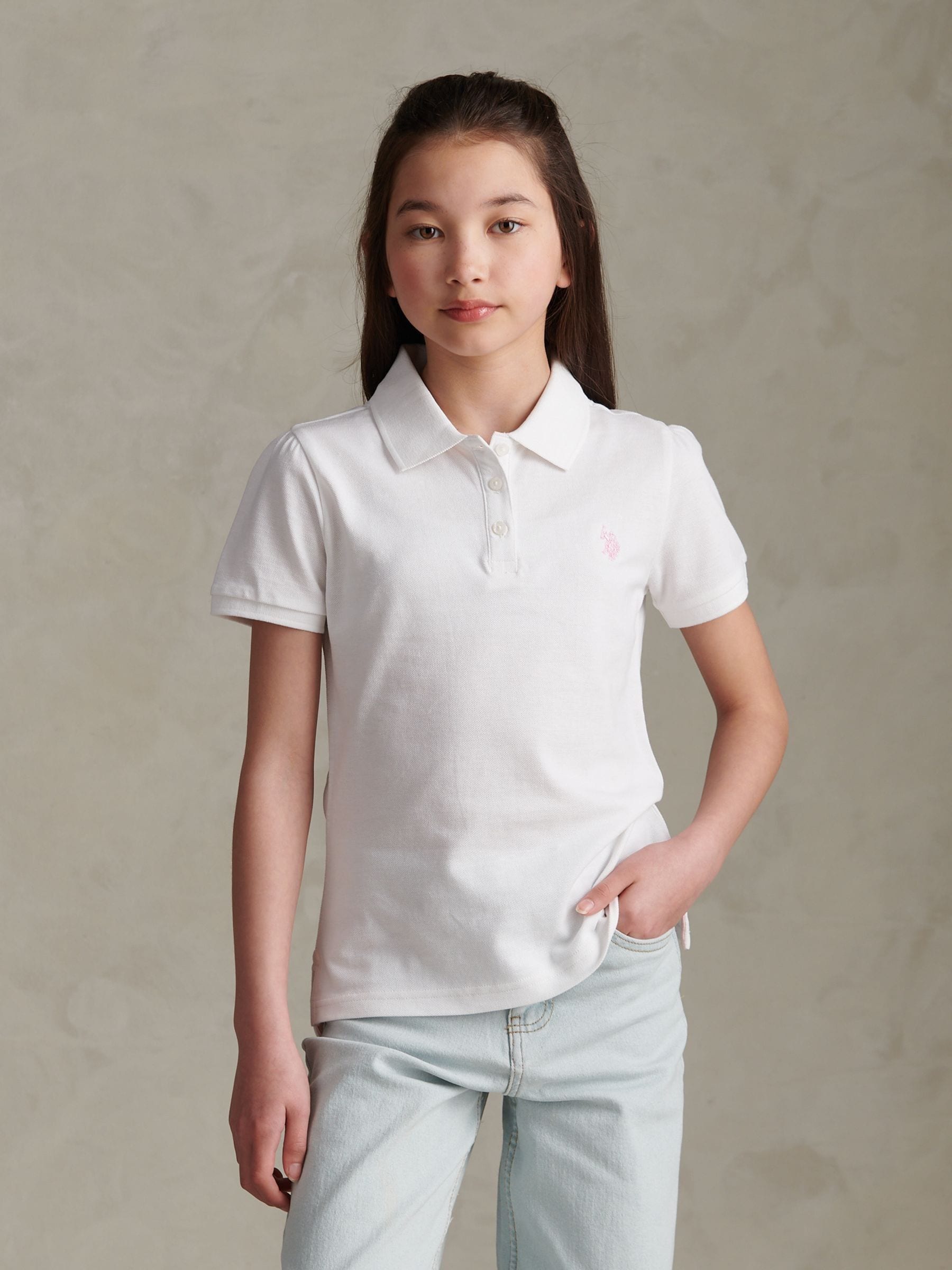 Dsiney Kidz - U.S. Polo Assn. White Regular Polo Top image 1