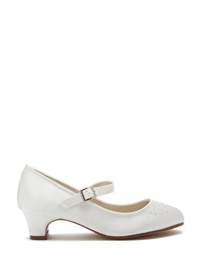 Rainbow Club Cream Kids Verity Satin Bridesmaid Shoes image 1