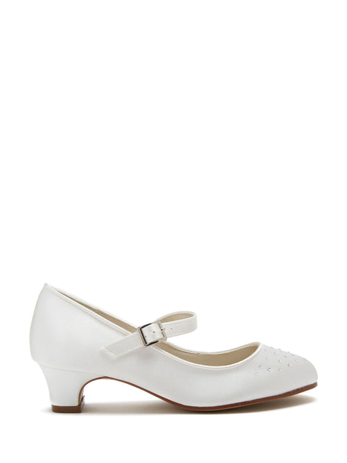Rainbow Club Cream Kids Verity Satin Bridesmaid Shoes image 1