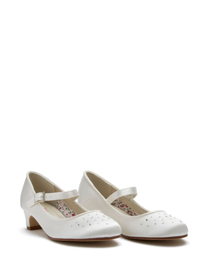 Rainbow Club Cream Kids Verity Satin Bridesmaid Shoes image 3