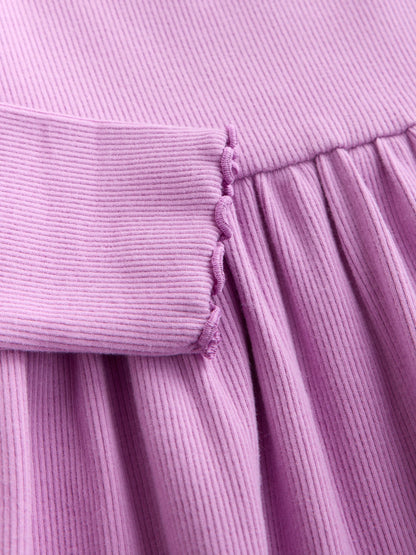 Dsiney Kidz - Lilac Bunny Embroidery Long Sleeve Ribbed Dress (3mths-7yrs) image 8