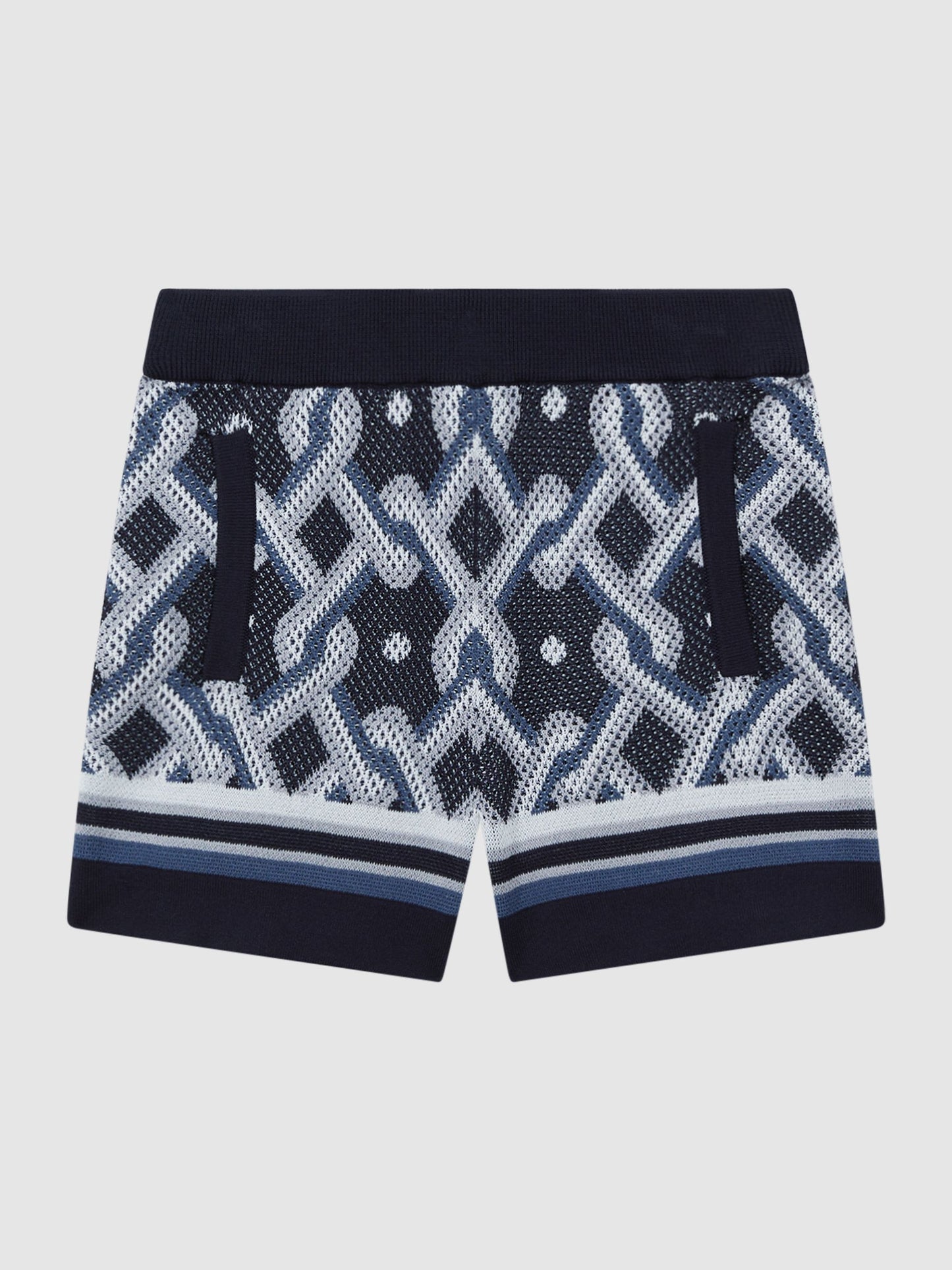 Dsiney Kidz - Reiss Navy Multi Jack 3-9 yrs Knitted Elasticated Waistband Shorts image 2
