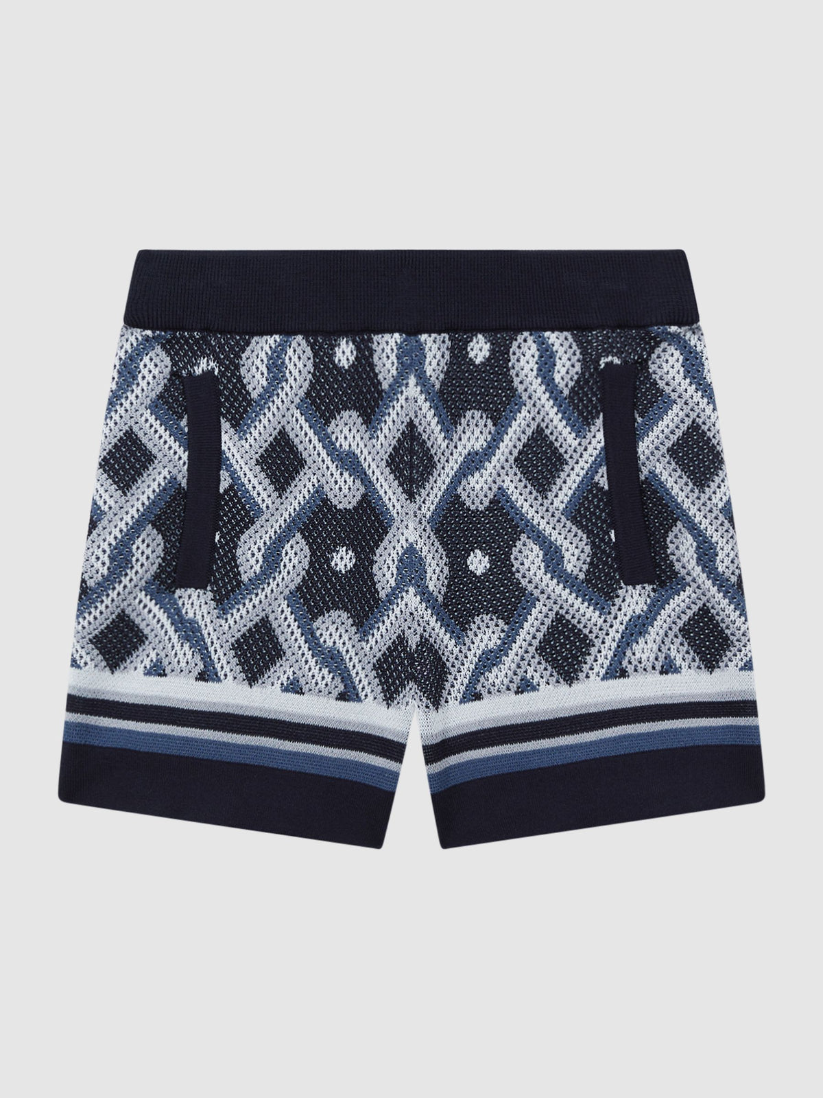 Dsiney Kidz - Reiss Navy Multi Jack 3-9 yrs Knitted Elasticated Waistband Shorts image 2
