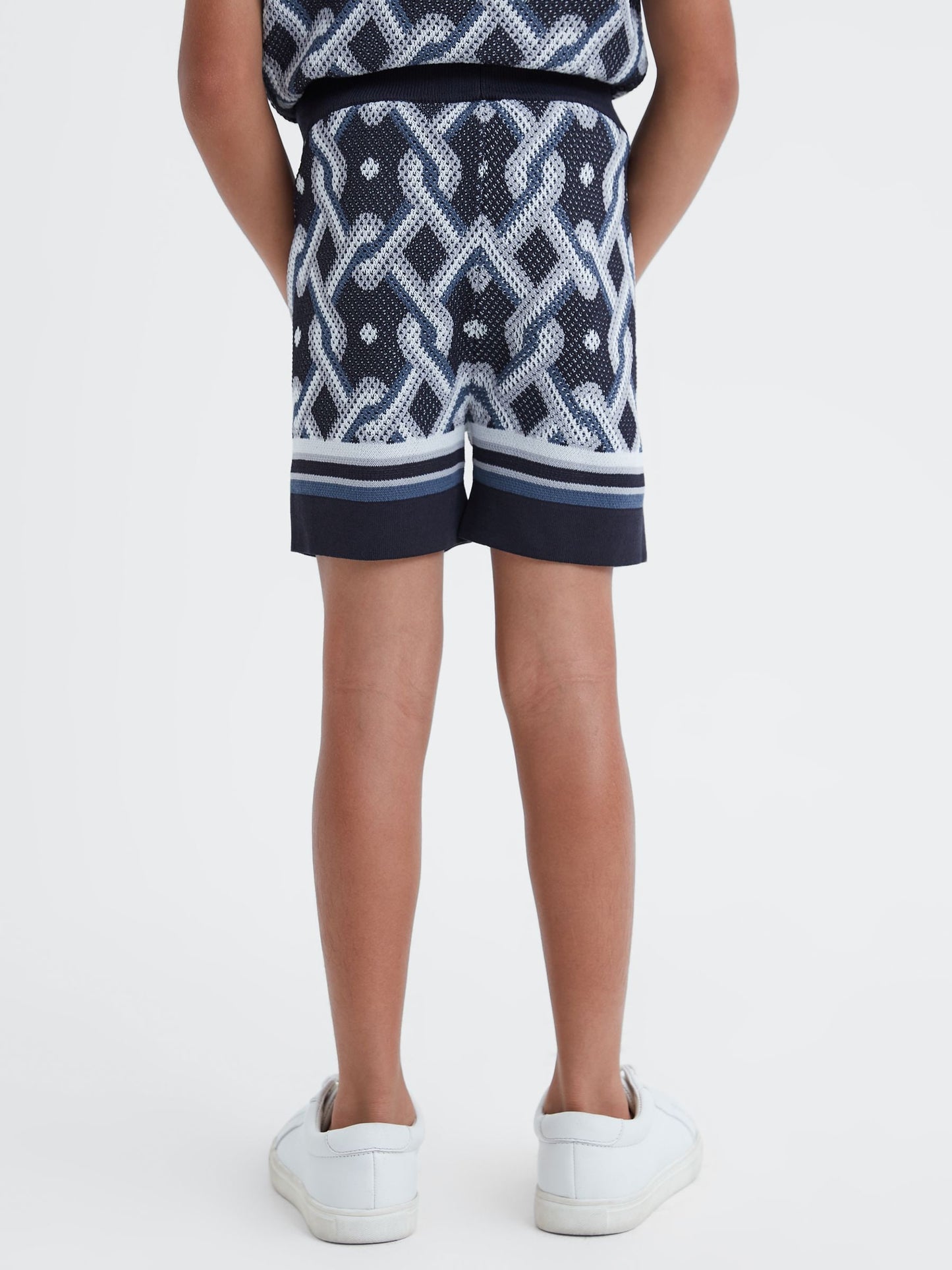 Dsiney Kidz - Reiss Navy Multi Jack 3-9 yrs Knitted Elasticated Waistband Shorts image 5
