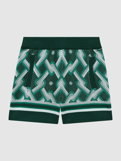 Dsiney Kidz - Reiss Green Multi Jack 3-9 yrs Knitted Elasticated Waistband Shorts image 2