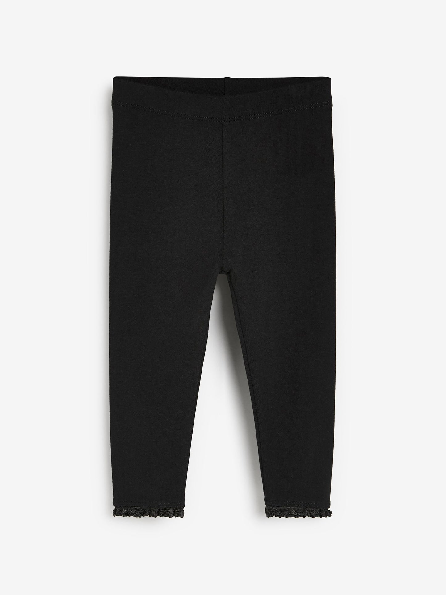 Black Lace Trim Leggings (3mths-7yrs) image 1