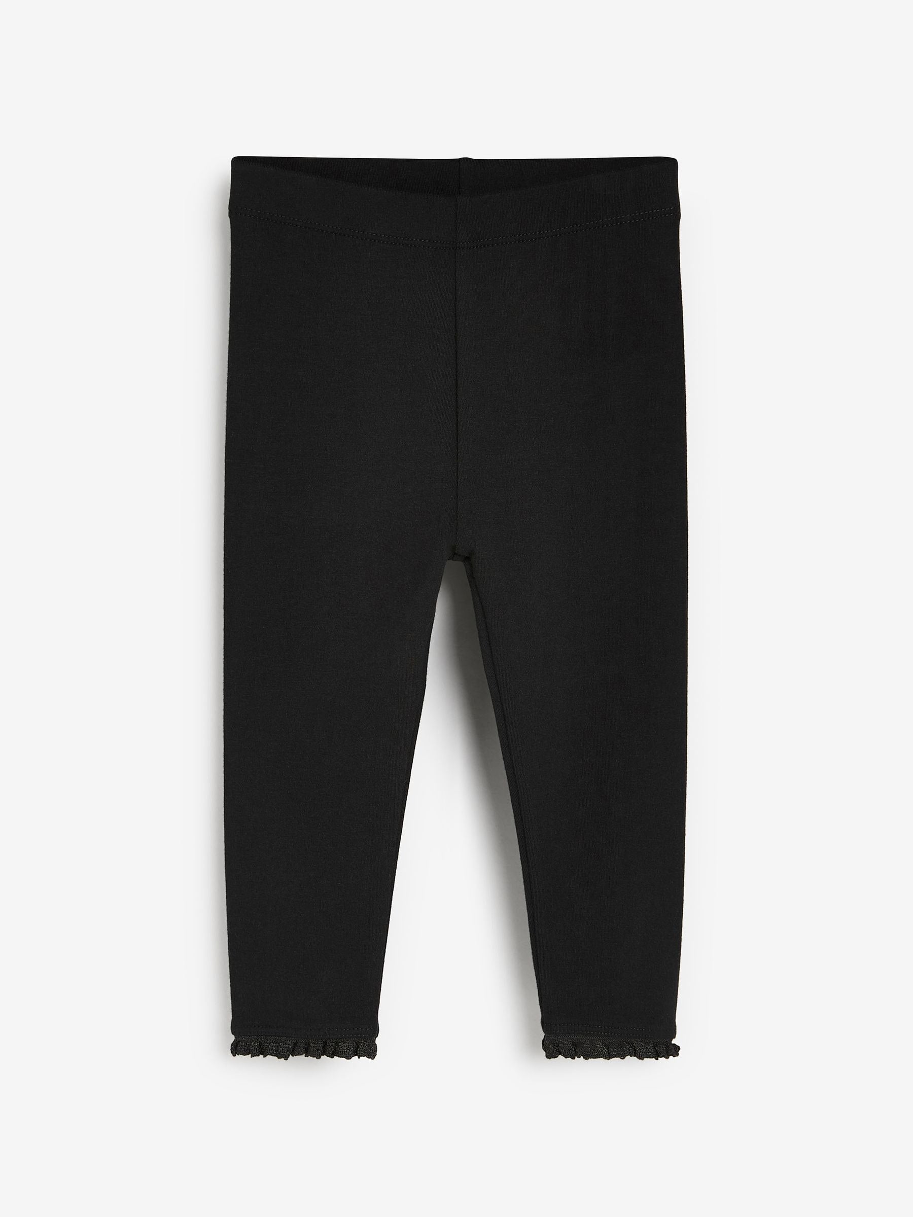 Black Lace Trim Leggings (3mths-7yrs) image 1