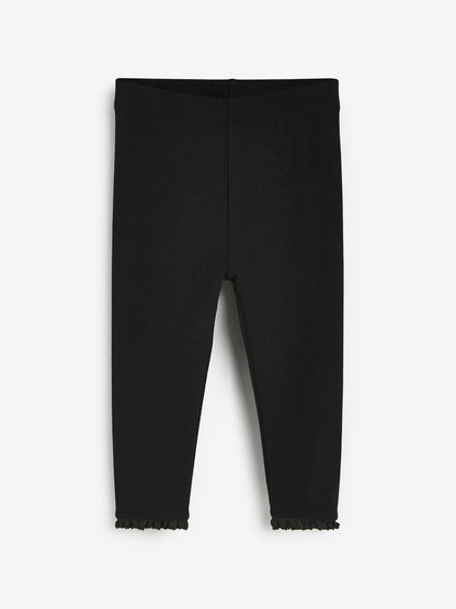 Black Lace Trim Leggings (3mths-7yrs) image 1