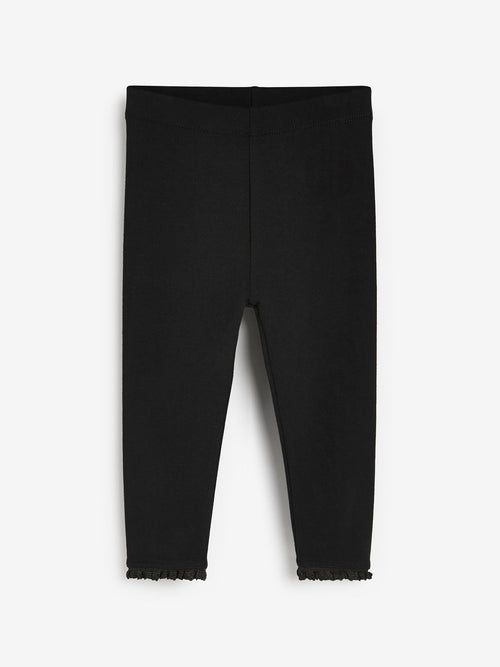 Black Lace Trim Leggings (3mths-7yrs) image 1
