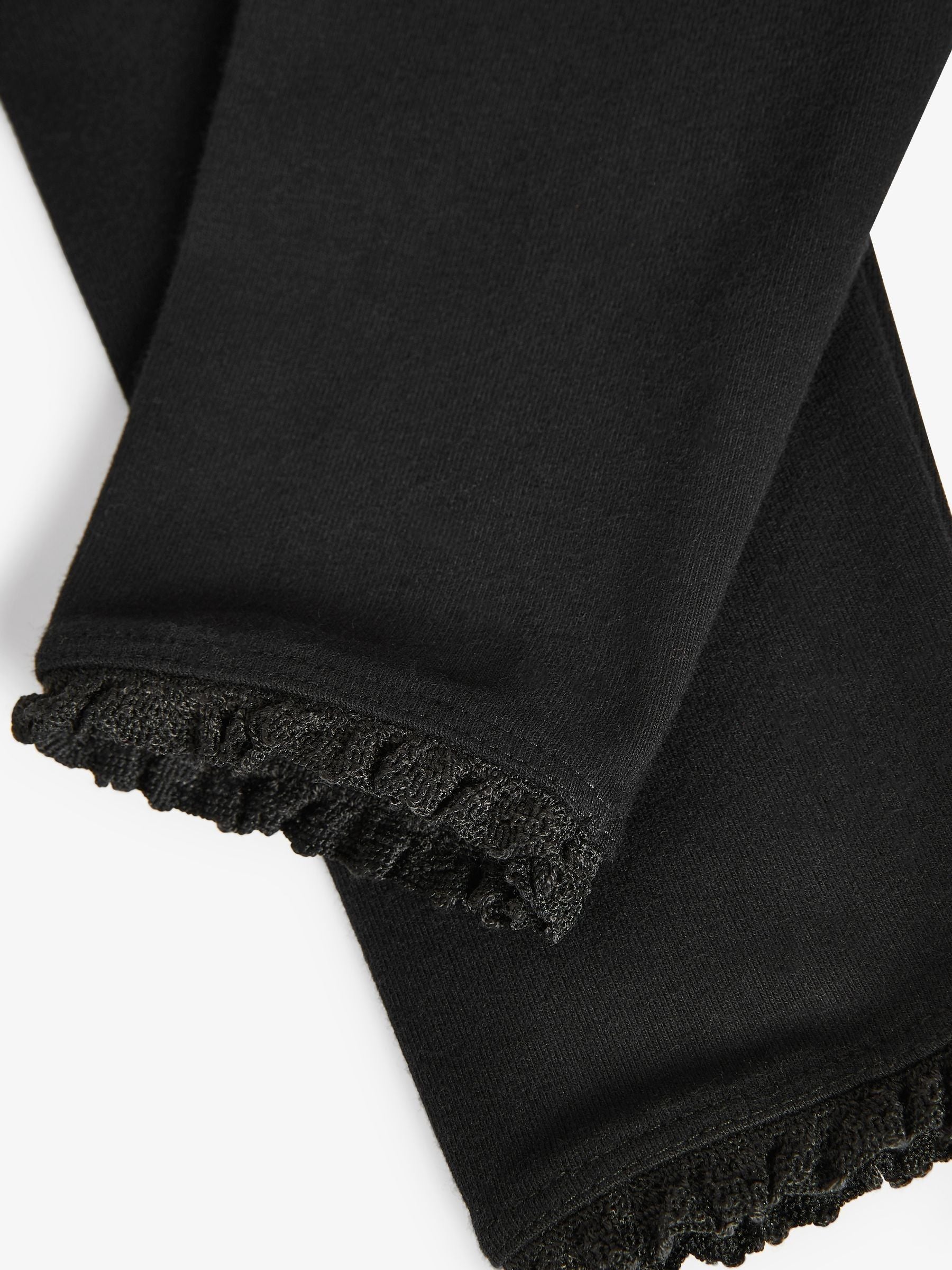 Black Lace Trim Leggings (3mths-7yrs) image 3