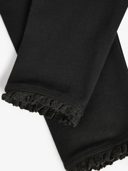 Black Lace Trim Leggings (3mths-7yrs) image 3