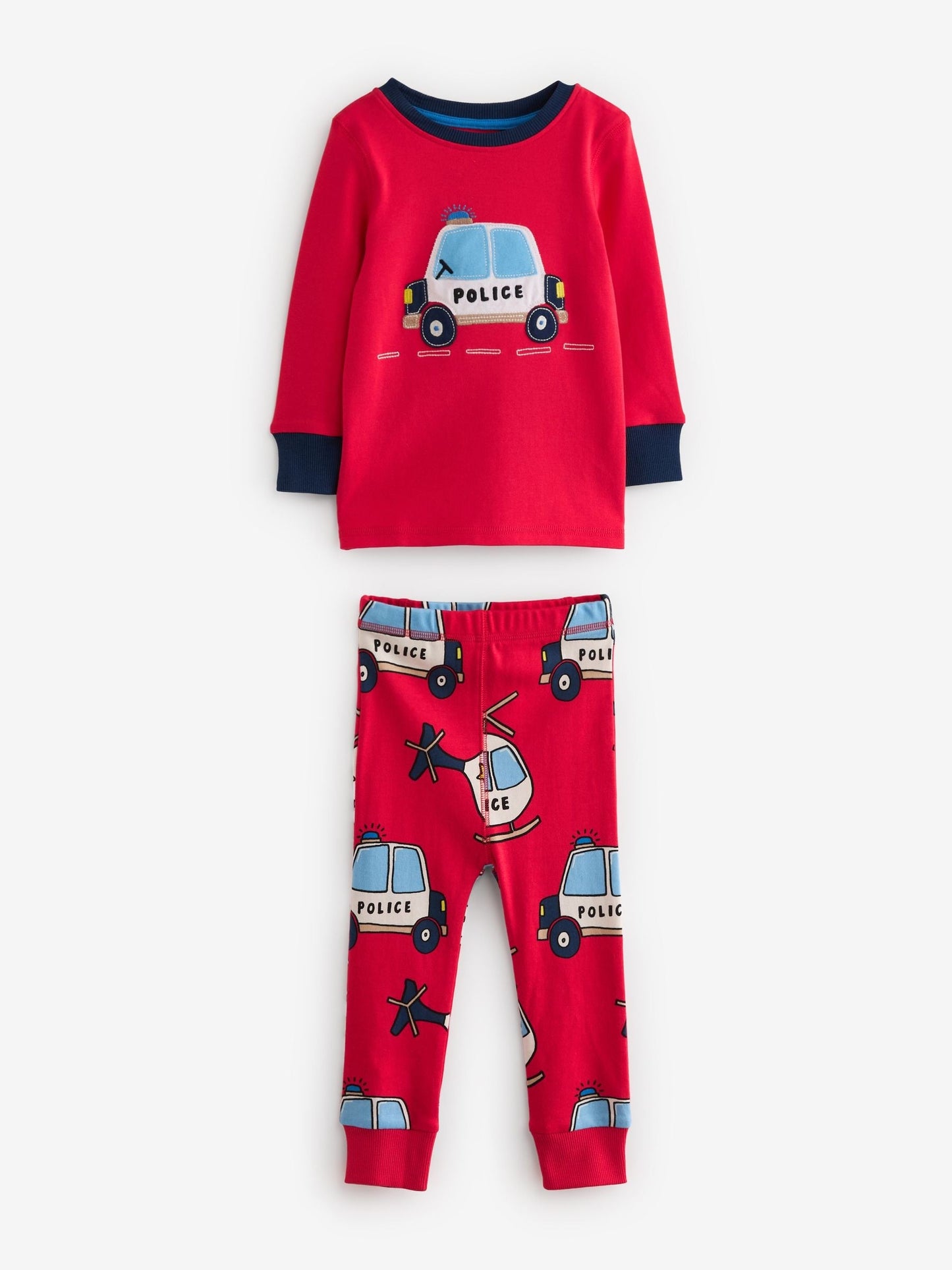 Red/Blue Emergency Vehicles Mini Snuggle Pyjamas 3 Pack (9mths-10yrs)
