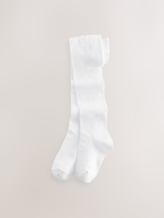 White Cotton Rich School Tights image 1