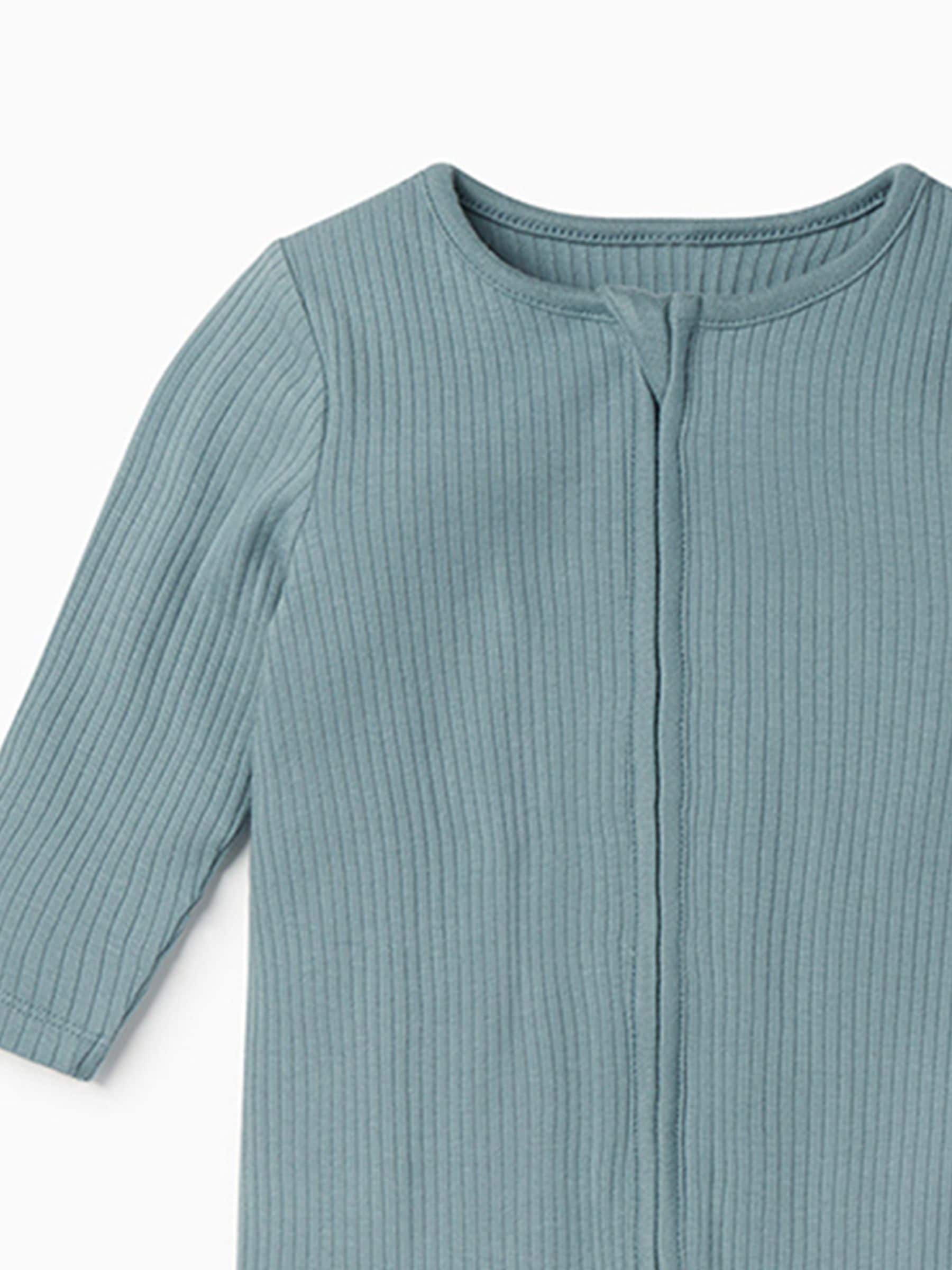 MORI Blue Stretch Supersoft 2 Way Zip Sleepsuit image 5