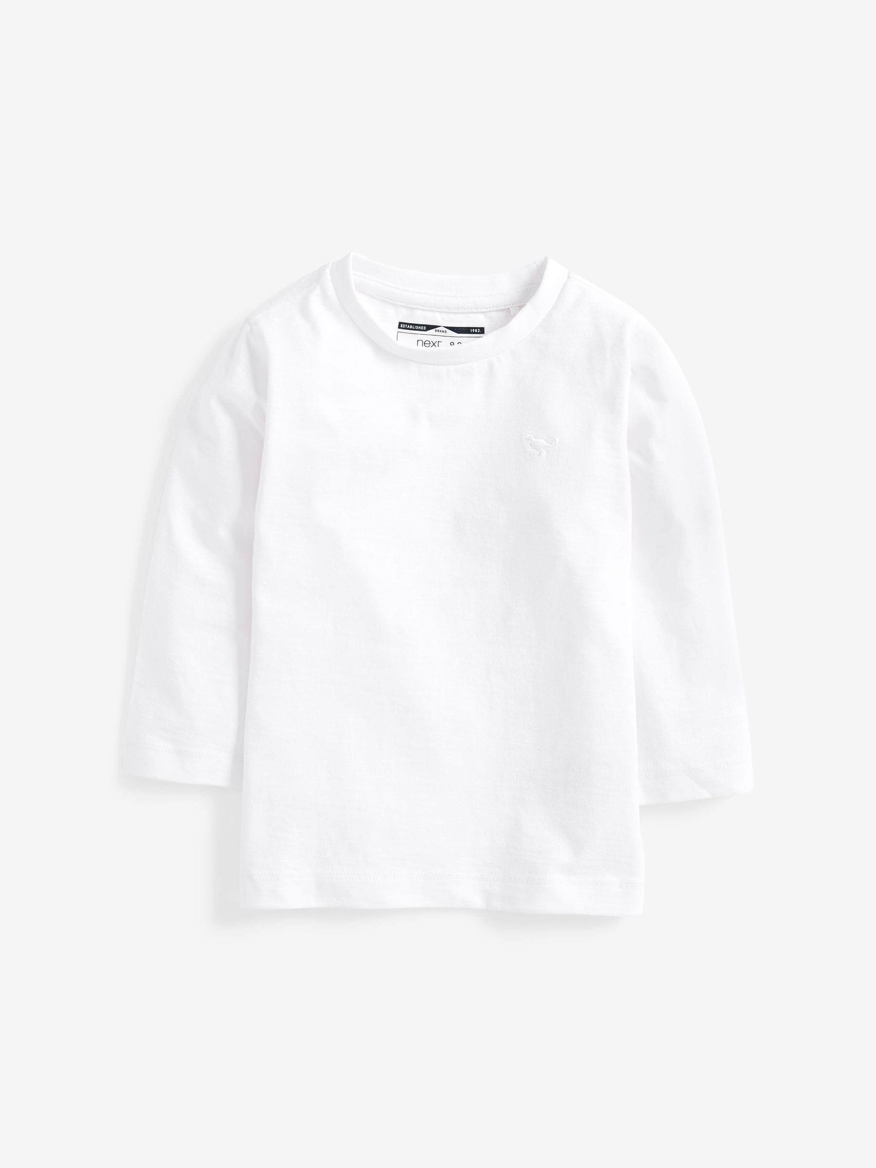 White Long Sleeve Plain T-Shirt (3mths-7yrs) image 1