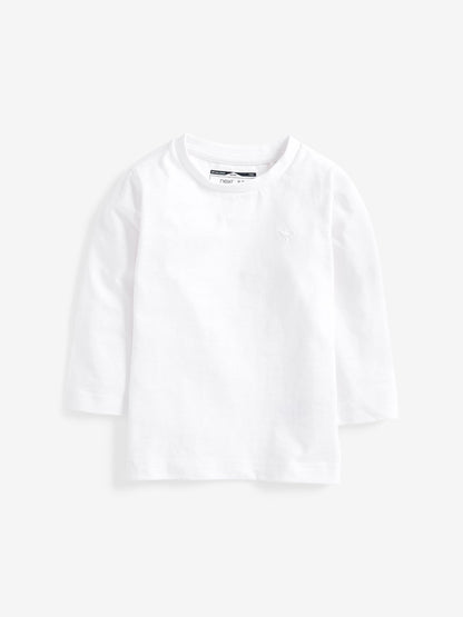 White Long Sleeve Plain T-Shirt (3mths-7yrs) image 1