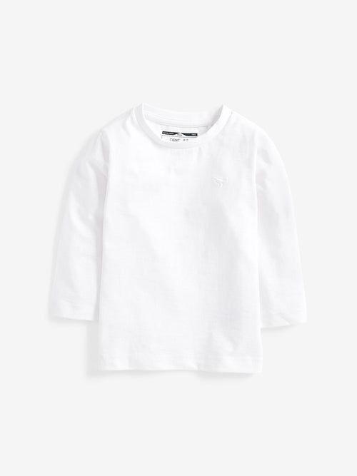 White Long Sleeve Plain T-Shirt (3mths-7yrs) image 1