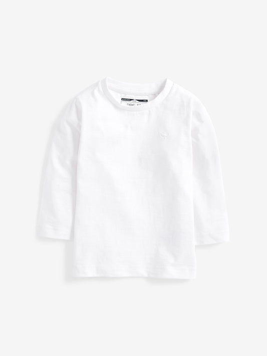 White Long Sleeve Plain T-Shirt (3mths-7yrs) image 1