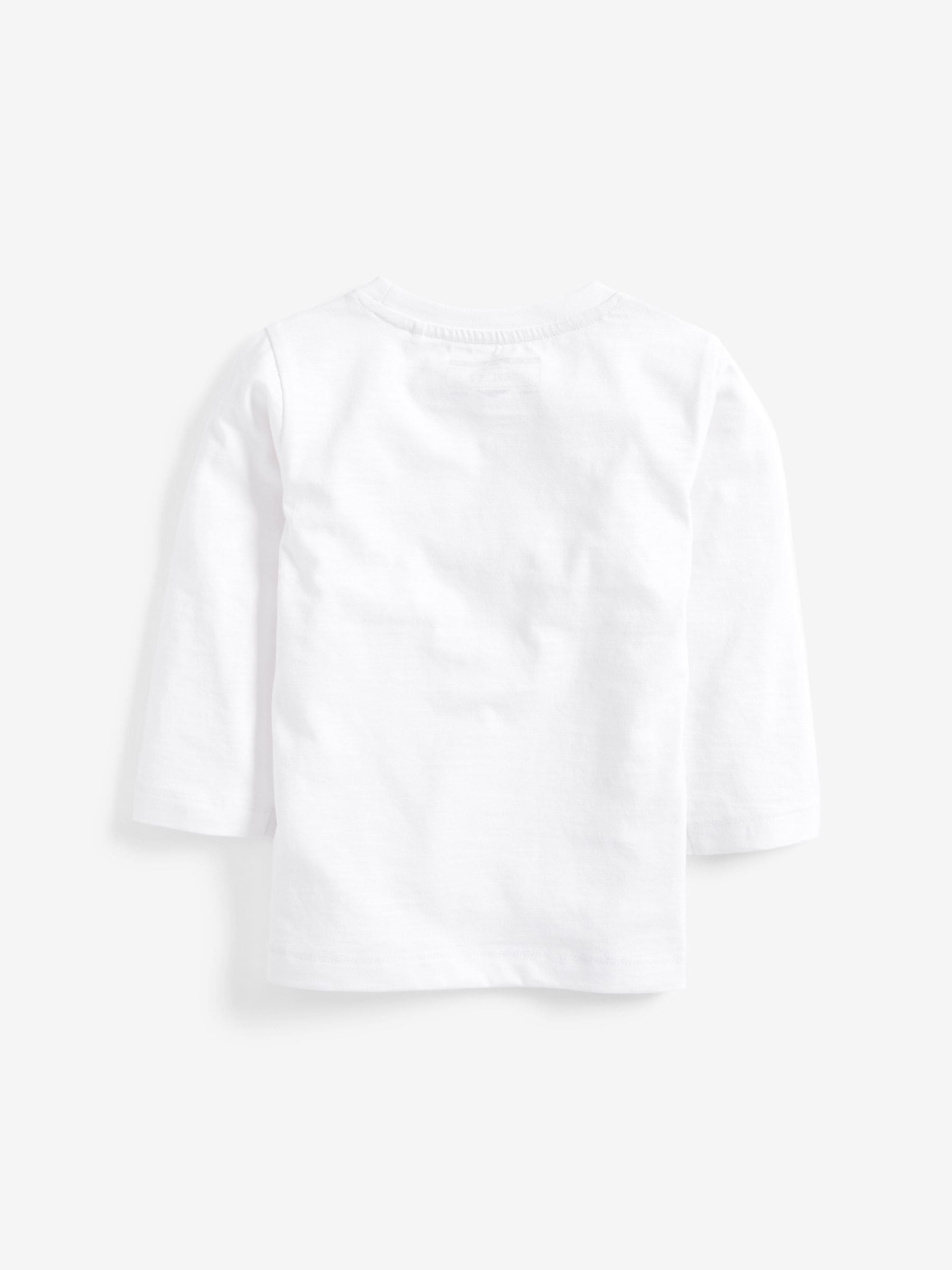 White Long Sleeve Plain T-Shirt (3mths-7yrs) image 2