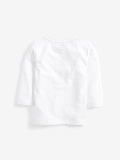 White Long Sleeve Plain T-Shirt (3mths-7yrs) image 2