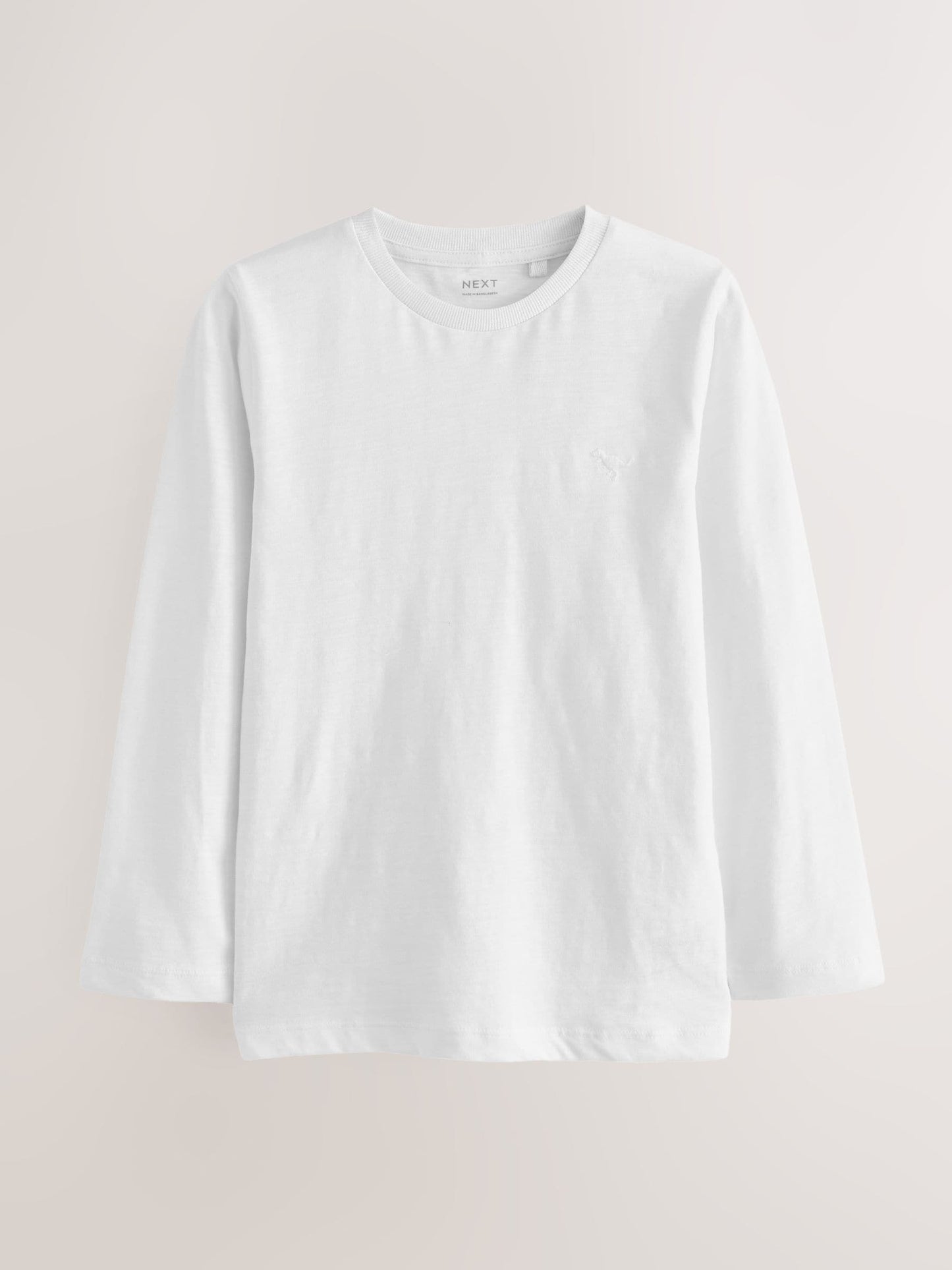 White Long Sleeve Plain T-Shirt (3mths-7yrs) image 4