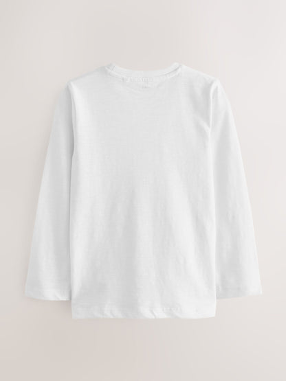 White Long Sleeve Plain T-Shirt (3mths-7yrs) image 5