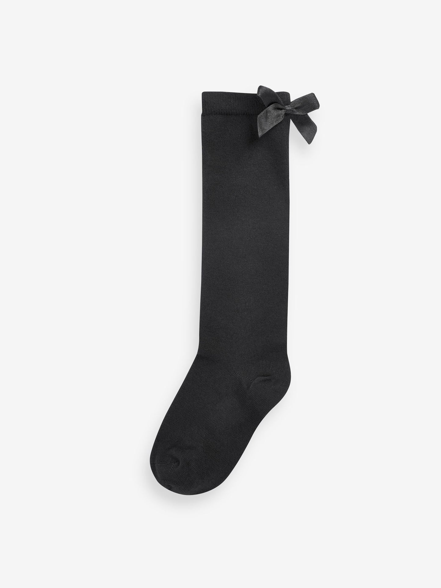 Black 2 Pack Cotton Rich Bow Knee High Socks image 1