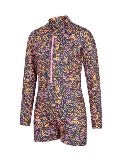 Mountain Warehouse Orange Mira Long Sleeve Kids Rash Shorty Swimsuit image 2