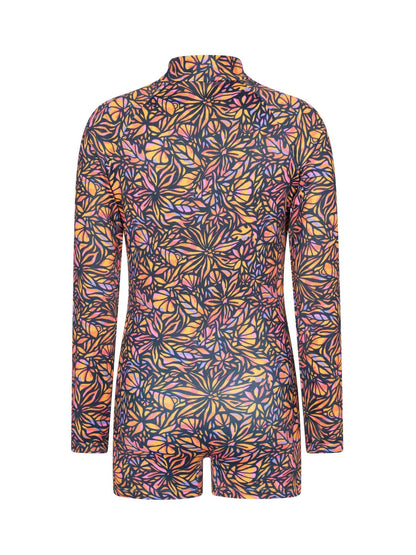 Mountain Warehouse Orange Mira Long Sleeve Kids Rash Shorty Swimsuit image 3