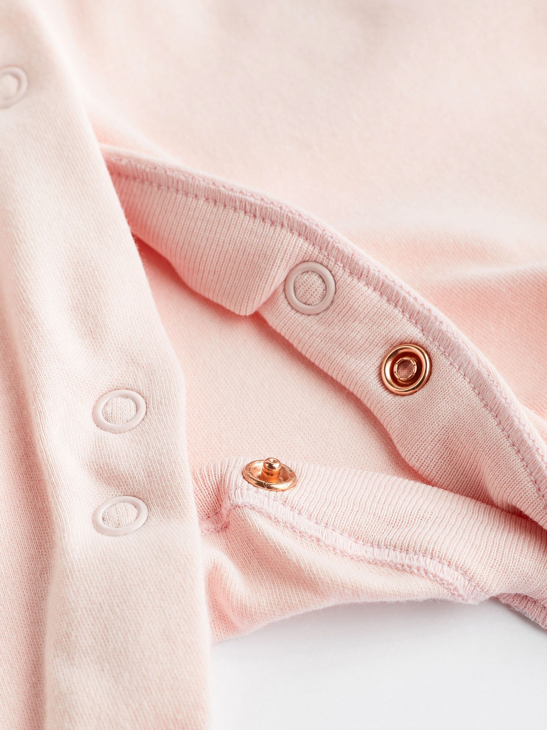 Pink/White 3 Pack Baby Sleepsuits (0-2yrs) image 4