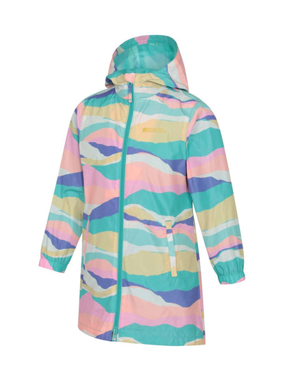 Dsiney Kidz - Mountain Warehouse Bright Pink Kids Flo Printed Water Resistant Jacket image 2