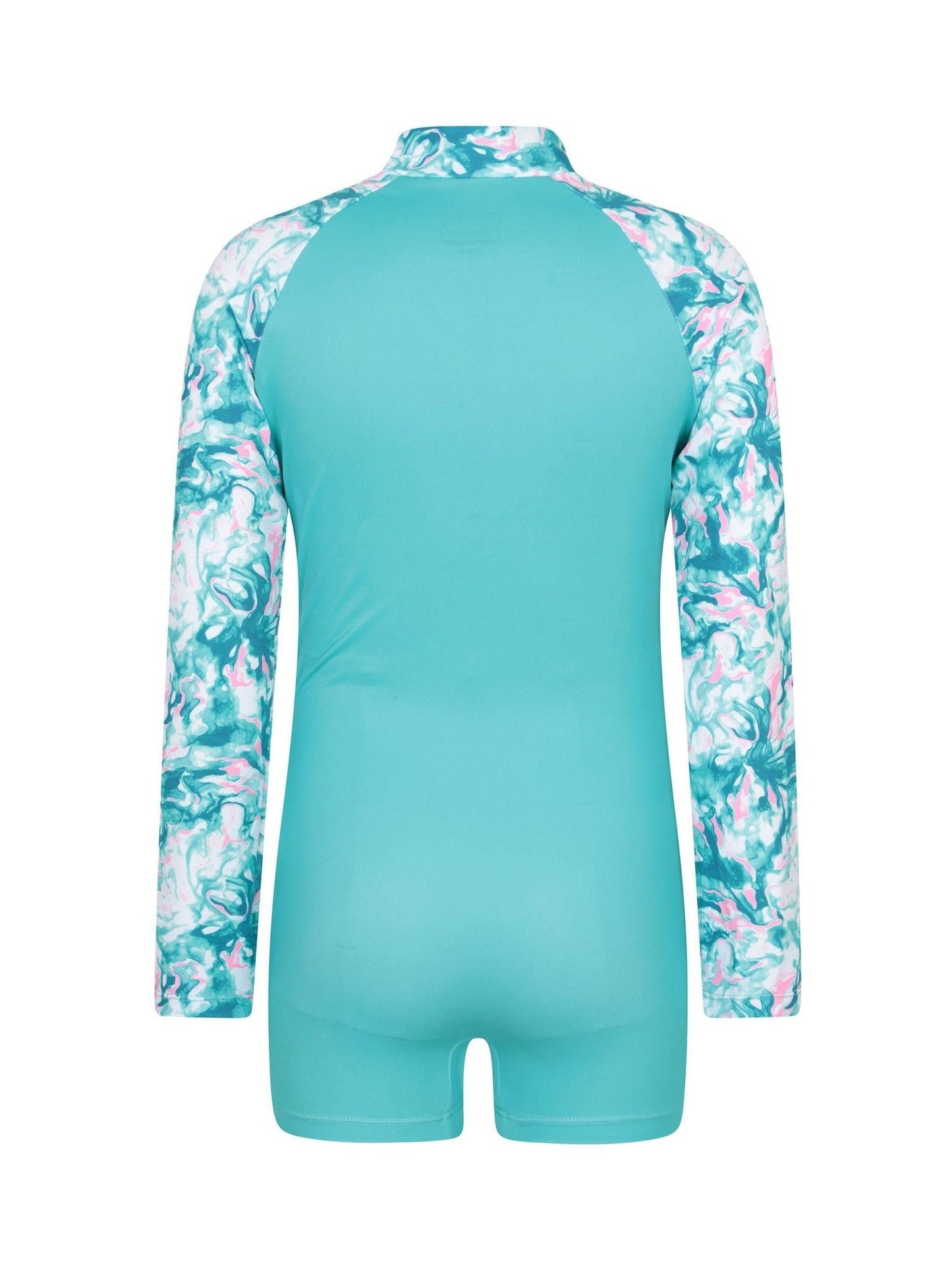 Mountain Warehouse Blue Mira Long Sleeve Kids Rash Shorty Swimsuit image 3